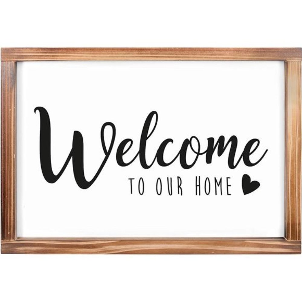 Welcome to Our Home Sign 11x16 Inch, Rustic Farmhouse Decor for the Home Sign